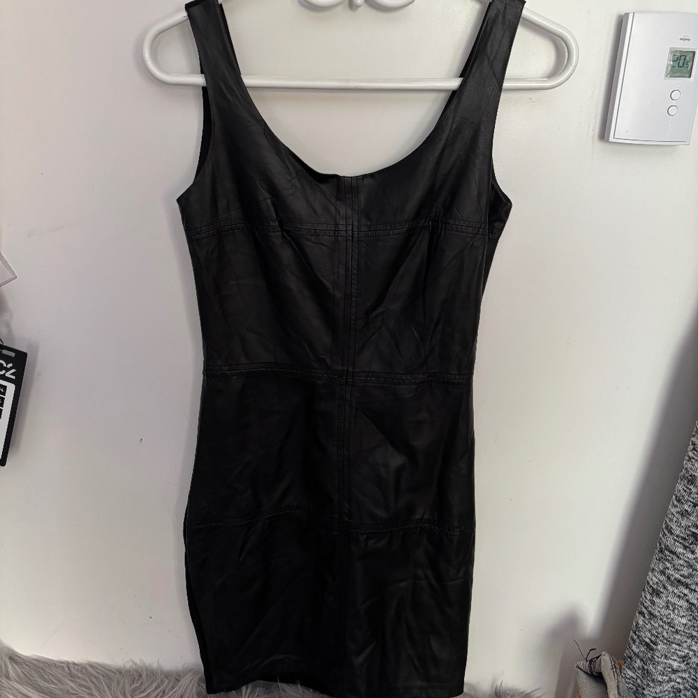 Mini faux leather dress
